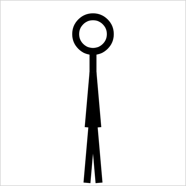 A moving stick figure doing jumping jacks.